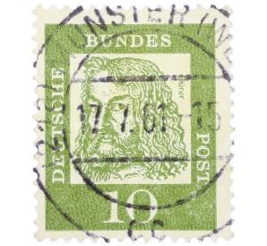 Почтовая марка 10 пфеннигов 1961 года Западная Германия (ФРГ) «Выдающиеся немцы — Альбрехт Дюрер» — Фото №1