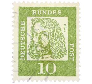 Почтовая марка 10 пфеннигов 1961 года Западная Германия (ФРГ) «Выдающиеся немцы — Альбрехт Дюрер» — Фото №1