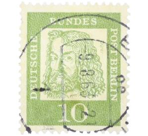 Почтовая марка 10 пфеннигов 1961 года Западная Германия (ФРГ) «Выдающиеся немцы — Альбрехт Дюрер» — Фото №1