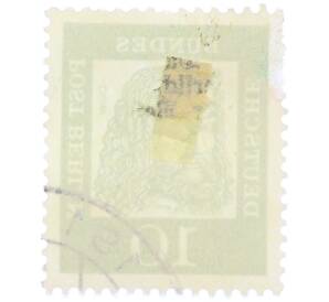 Почтовая марка 10 пфеннигов 1961 года Западная Германия (ФРГ) «Выдающиеся немцы — Альбрехт Дюрер» — Фото №2