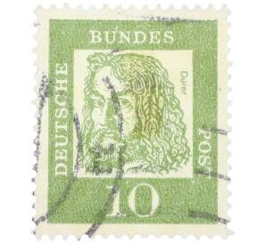 Почтовая марка 10 пфеннигов 1961 года Западная Германия (ФРГ) «Выдающиеся немцы — Альбрехт Дюрер» — Фото №1