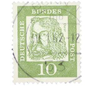 Почтовая марка 10 пфеннигов 1961 года Западная Германия (ФРГ) «Выдающиеся немцы — Альбрехт Дюрер»
