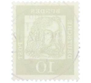 Почтовая марка 10 пфеннигов 1961 года Западная Германия (ФРГ) «Выдающиеся немцы — Альбрехт Дюрер»