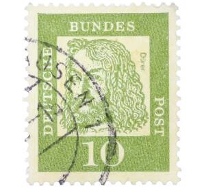 Почтовая марка 10 пфеннигов 1961 года Западная Германия (ФРГ) «Выдающиеся немцы — Альбрехт Дюрер»