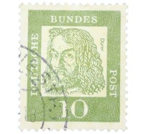 Почтовая марка 10 пфеннигов 1961 года Западная Германия (ФРГ) «Выдающиеся немцы — Альбрехт Дюрер»