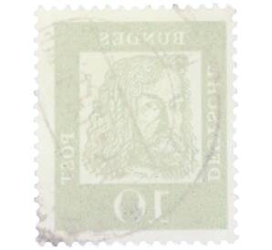 Почтовая марка 10 пфеннигов 1961 года Западная Германия (ФРГ) «Выдающиеся немцы — Альбрехт Дюрер»