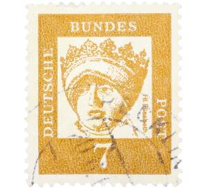 Почтовая марка 7 пфеннигов 1961 года Западная Германия (ФРГ) «Выдающиеся немцы — Елизавета Венгерская»