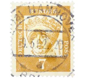 Почтовая марка 7 пфеннигов 1961 года Западная Германия (ФРГ) «Выдающиеся немцы — Елизавета Венгерская»