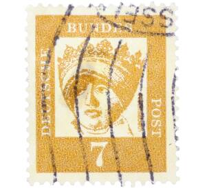 Почтовая марка 7 пфеннигов 1961 года Западная Германия (ФРГ) «Выдающиеся немцы — Елизавета Венгерская»