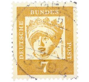 Почтовая марка 7 пфеннигов 1961 года Западная Германия (ФРГ) «Выдающиеся немцы — Елизавета Венгерская»