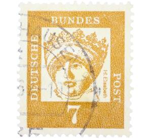 Почтовая марка 7 пфеннигов 1961 года Западная Германия (ФРГ) «Выдающиеся немцы — Елизавета Венгерская»