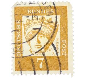 Почтовая марка 7 пфеннигов 1961 года Западная Германия (ФРГ) «Выдающиеся немцы — Елизавета Венгерская»