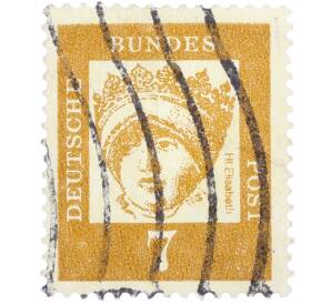 Почтовая марка 7 пфеннигов 1961 года Западная Германия (ФРГ) «Выдающиеся немцы — Елизавета Венгерская»