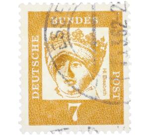 Почтовая марка 7 пфеннигов 1961 года Западная Германия (ФРГ) «Выдающиеся немцы — Елизавета Венгерская»