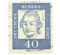Почтовая марка 40 пфеннигов 1961 года Западная Германия (ФРГ) «Выдающиеся немцы — Готхольд Эфраим Лессинг» (Артикул: T11-36603) — Фото №1