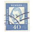 Почтовая марка 40 пфеннигов 1961 года Западная Германия (ФРГ) «Выдающиеся немцы — Готхольд Эфраим Лессинг» (Артикул: T11-36605) — Фото №1
