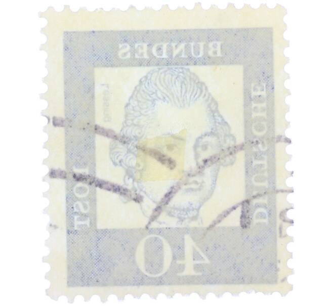 Почтовая марка 40 пфеннигов 1961 года Западная Германия (ФРГ) «Выдающиеся немцы — Готхольд Эфраим Лессинг» (Артикул: T11-36605) — Фото №2