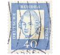 Почтовая марка 40 пфеннигов 1961 года Западная Германия (ФРГ) «Выдающиеся немцы — Готхольд Эфраим Лессинг» (Артикул: T11-36606) — Фото №1