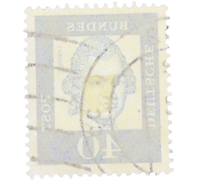 Почтовая марка 40 пфеннигов 1961 года Западная Германия (ФРГ) «Выдающиеся немцы — Готхольд Эфраим Лессинг» (Артикул: T11-36608) — Фото №2