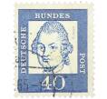 Почтовая марка 40 пфеннигов 1961 года Западная Германия (ФРГ) «Выдающиеся немцы — Готхольд Эфраим Лессинг» (Артикул: T11-36609) — Фото №1