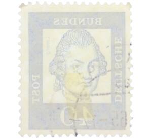 Почтовая марка 40 пфеннигов 1961 года Западная Германия (ФРГ) «Выдающиеся немцы — Готхольд Эфраим Лессинг»