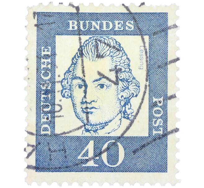 Почтовая марка 40 пфеннигов 1961 года Западная Германия (ФРГ) «Выдающиеся немцы — Готхольд Эфраим Лессинг» (Артикул: T11-36611) — Фото №1