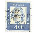 Почтовая марка 40 пфеннигов 1961 года Западная Германия (ФРГ) «Выдающиеся немцы — Готхольд Эфраим Лессинг» (Артикул: T11-36612) — Фото №1