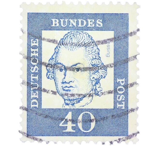 Почтовая марка 40 пфеннигов 1961 года Западная Германия (ФРГ) «Выдающиеся немцы — Готхольд Эфраим Лессинг» (Артикул: T11-36613) — Фото №1