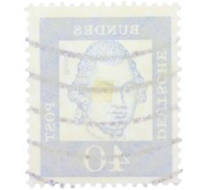 Почтовая марка 40 пфеннигов 1961 года Западная Германия (ФРГ) «Выдающиеся немцы — Готхольд Эфраим Лессинг»