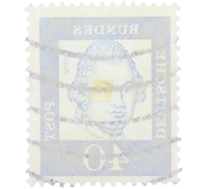 Почтовая марка 40 пфеннигов 1961 года Западная Германия (ФРГ) «Выдающиеся немцы — Готхольд Эфраим Лессинг» (Артикул: T11-36613) — Фото №2