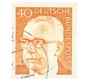 Почтовая марка 40 пфеннигов 1971 года Западная Германия (ФРГ) «Президент Густав Хайнеман» — Фото №1