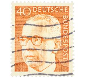 Почтовая марка 40 пфеннигов 1971 года Западная Германия (ФРГ) «Президент Густав Хайнеман» — Фото №1