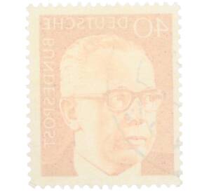 Почтовая марка 40 пфеннигов 1971 года Западная Германия (ФРГ) «Президент Густав Хайнеман» — Фото №2