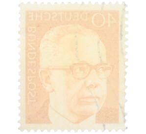 Почтовая марка 40 пфеннигов 1971 года Западная Германия (ФРГ) «Президент Густав Хайнеман» — Фото №2