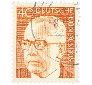 Почтовая марка 40 пфеннигов 1971 года Западная Германия (ФРГ) «Президент Густав Хайнеман» — Фото №1