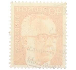 Почтовая марка 40 пфеннигов 1971 года Западная Германия (ФРГ) «Президент Густав Хайнеман» — Фото №2