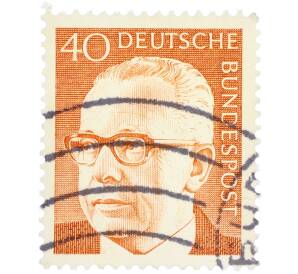 Почтовая марка 40 пфеннигов 1971 года Западная Германия (ФРГ) «Президент Густав Хайнеман» — Фото №1