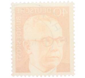 Почтовая марка 40 пфеннигов 1971 года Западная Германия (ФРГ) «Президент Густав Хайнеман» — Фото №2