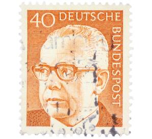 Почтовая марка 40 пфеннигов 1971 года Западная Германия (ФРГ) «Президент Густав Хайнеман» — Фото №1