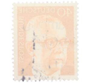 Почтовая марка 40 пфеннигов 1971 года Западная Германия (ФРГ) «Президент Густав Хайнеман» — Фото №2