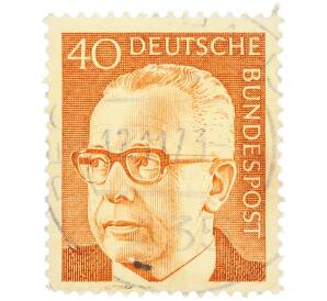 Почтовая марка 40 пфеннигов 1971 года Западная Германия (ФРГ) «Президент Густав Хайнеман» — Фото №1