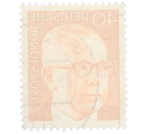 Почтовая марка 40 пфеннигов 1971 года Западная Германия (ФРГ) «Президент Густав Хайнеман» — Фото №2