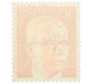 Почтовая марка 40 пфеннигов 1971 года Западная Германия (ФРГ) «Президент Густав Хайнеман» — Фото №2