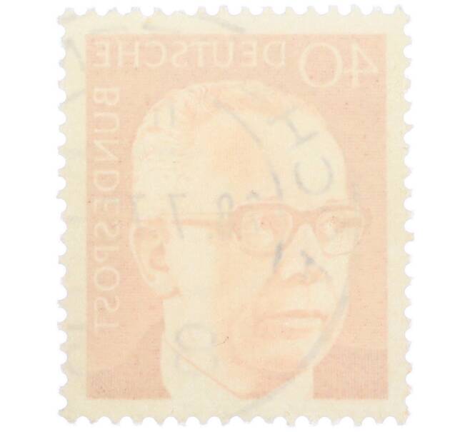 Почтовая марка 40 пфеннигов 1971 года Западная Германия (ФРГ) «Президент Густав Хайнеман» (Артикул: T11-36646) — Фото №2