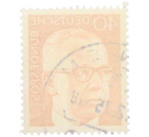 Почтовая марка 40 пфеннигов 1971 года Западная Германия (ФРГ) «Президент Густав Хайнеман» — Фото №2