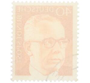 Почтовая марка 40 пфеннигов 1971 года Западная Германия (ФРГ) «Президент Густав Хайнеман» — Фото №2