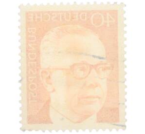 Почтовая марка 40 пфеннигов 1971 года Западная Германия (ФРГ) «Президент Густав Хайнеман» — Фото №2