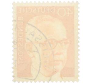 Почтовая марка 40 пфеннигов 1971 года Западная Германия (ФРГ) «Президент Густав Хайнеман» — Фото №2