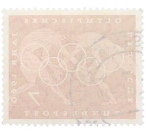 Почтовая марка 7 пфеннигов 1960 года Западная Германия (ФРГ) «Олимпийские игры — Борьба»