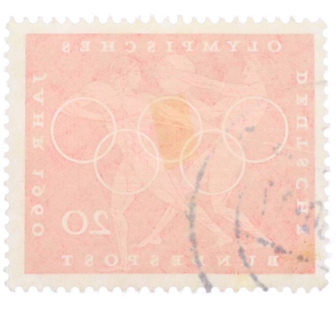 Почтовая марка 20 пфеннигов 1960 года Западная Германия (ФРГ) «Олимпийские игры — Легкая атлетика» (Артикул: T11-36660) — Фото №2